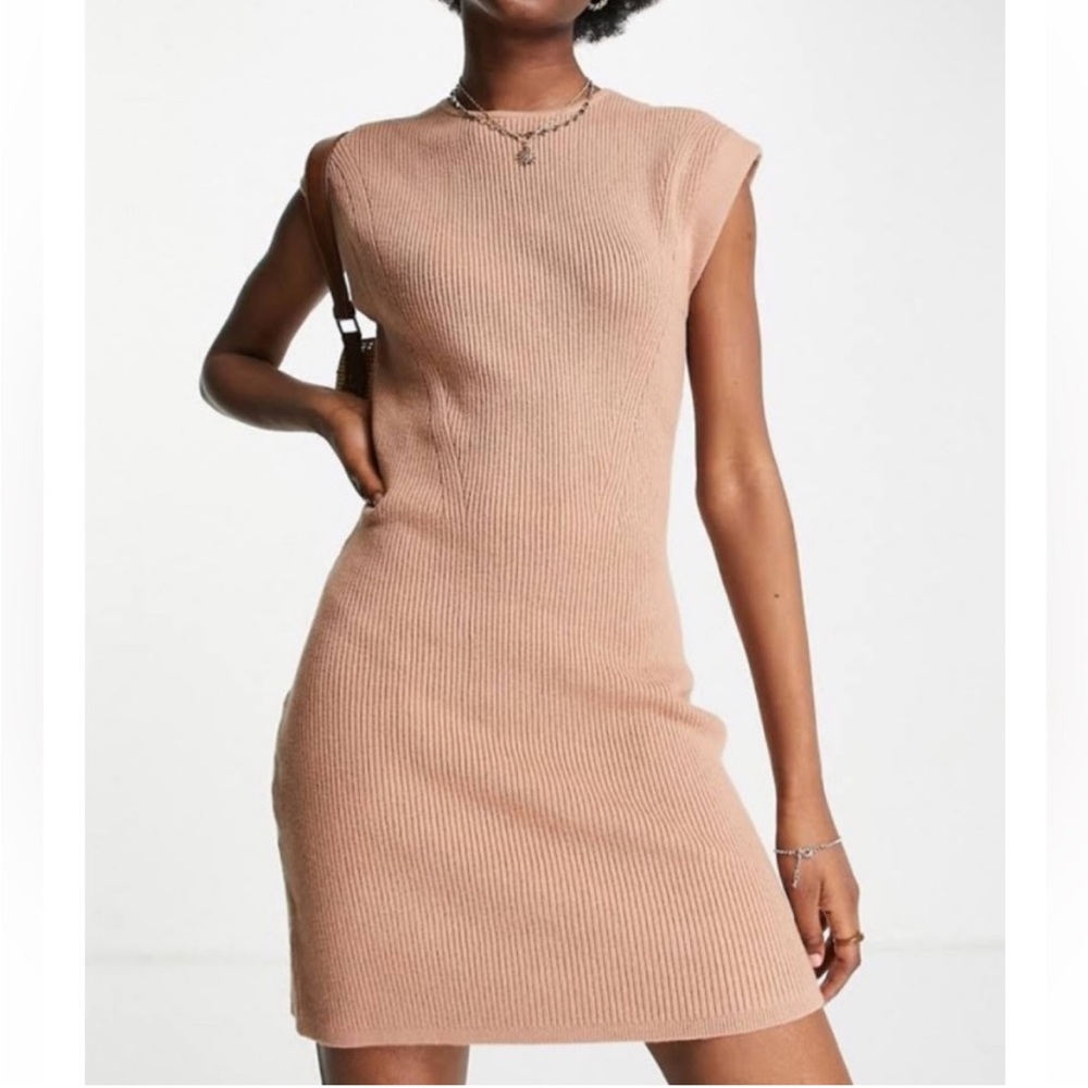 Abercrombie & Fitch Tan Mini Knit Dress